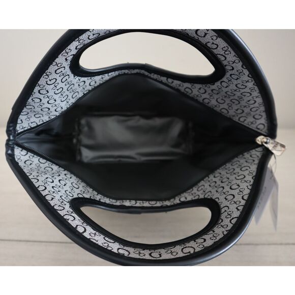 Guess RCS9478081 Black Multi Monogram Suma Travel Insulated Cutout Lunch Tote - Picture 8 of 10